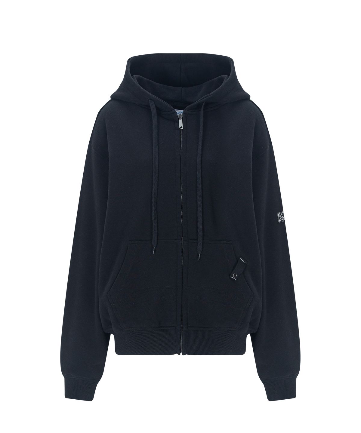 플리즈노팔로우(PLEASENOFOLLOW) North Patch Sweat Hoodie Zip Up (Black)