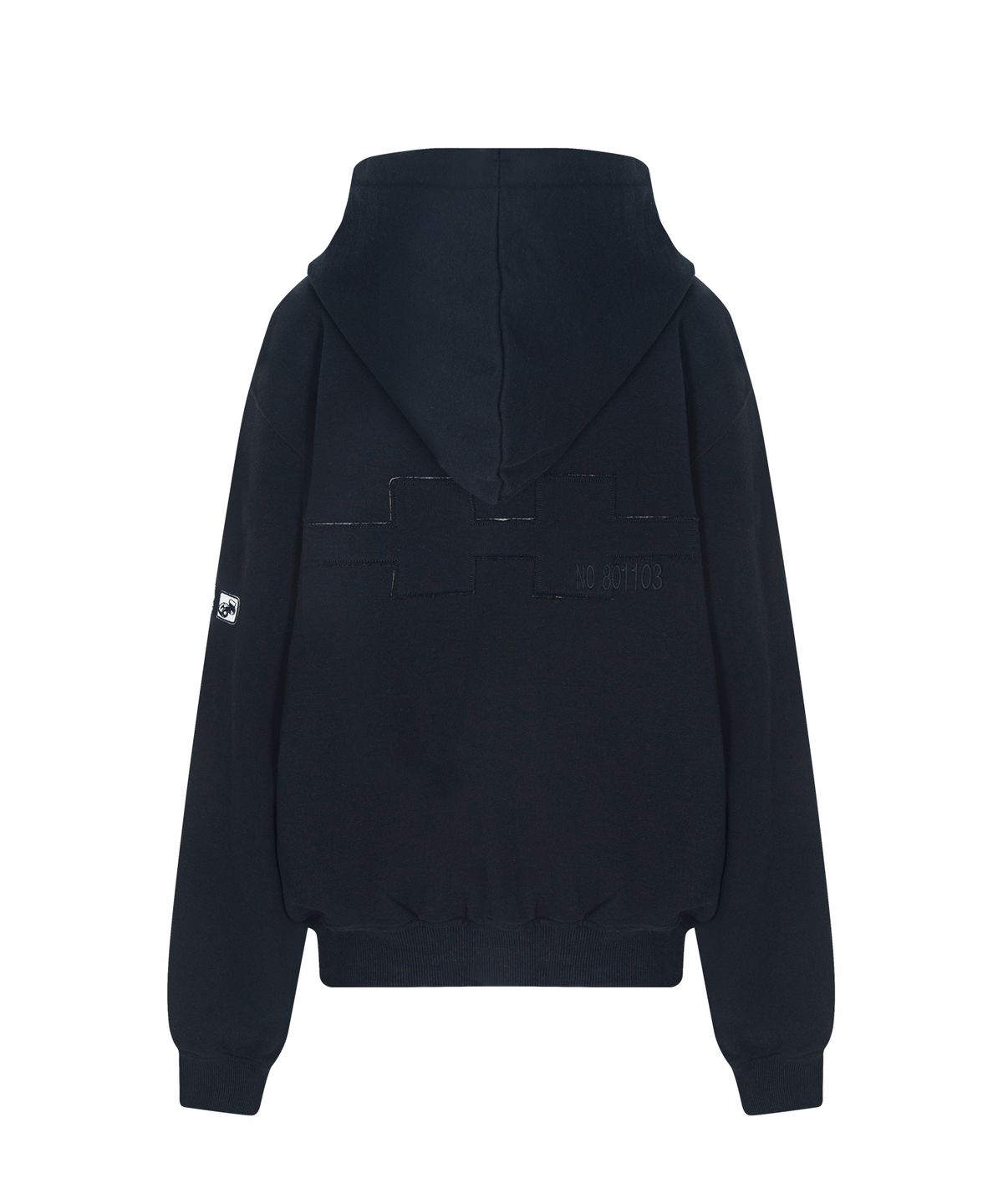 플리즈노팔로우(PLEASENOFOLLOW) North Patch Sweat Hoodie Zip Up (Black)
