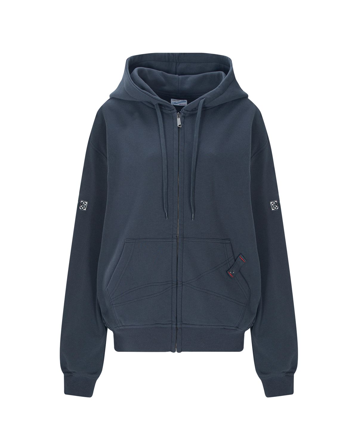 플리즈노팔로우(PLEASENOFOLLOW) North Patch Sweat Hoodie Zip Up (Navy Chacoal)