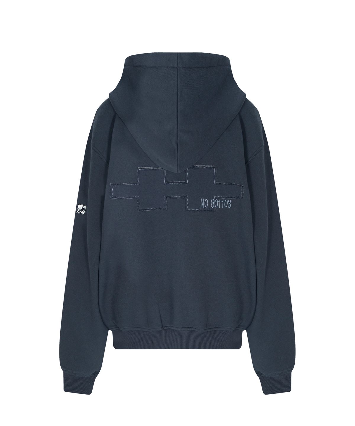 플리즈노팔로우(PLEASENOFOLLOW) North Patch Sweat Hoodie Zip Up (Navy Chacoal)