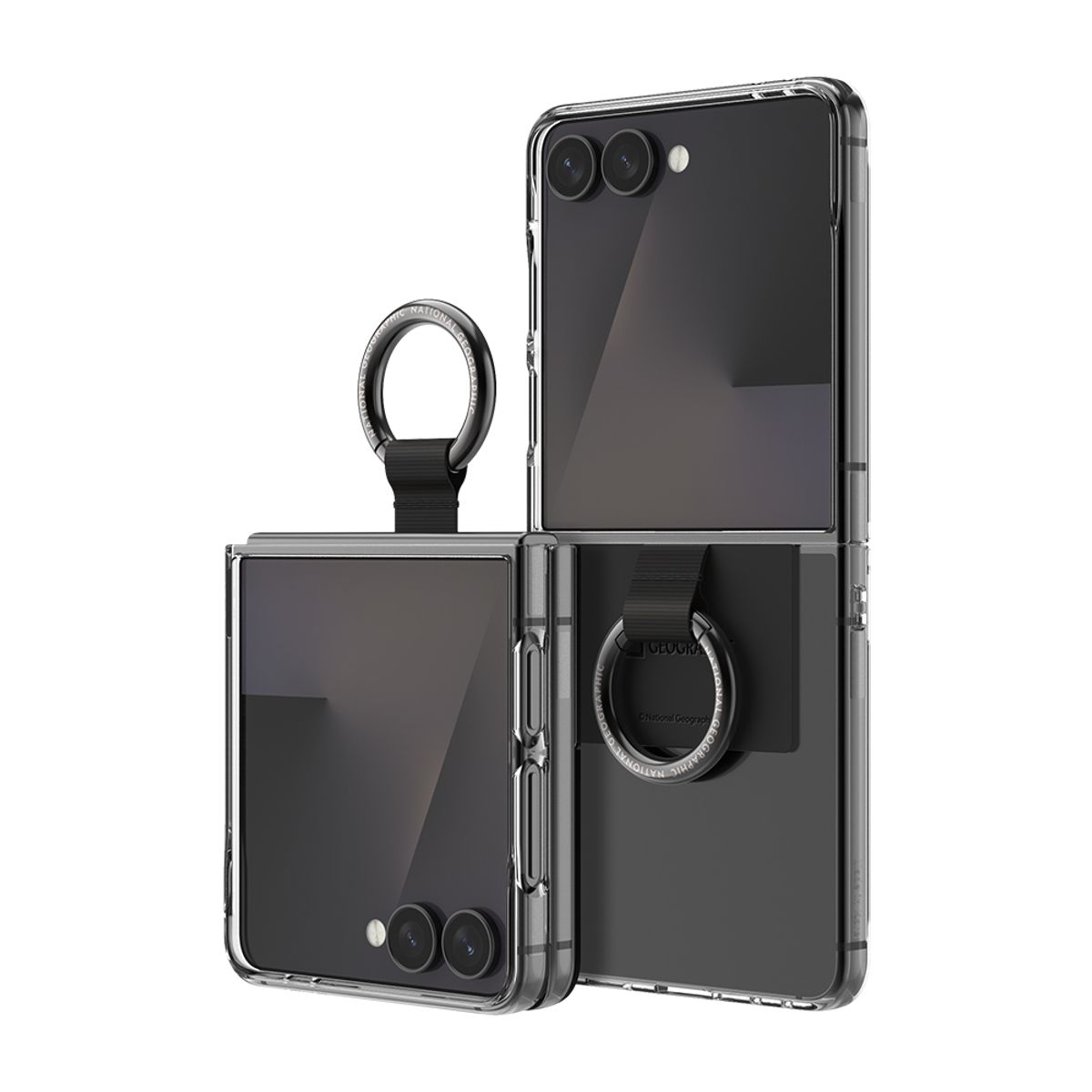 내셔널지오그래픽 모바일(NATIONAL GEOGRAPHIC MOBILE) 갤럭시Z플립7 링 스트랩 크리스탈 슬림핏 케이스