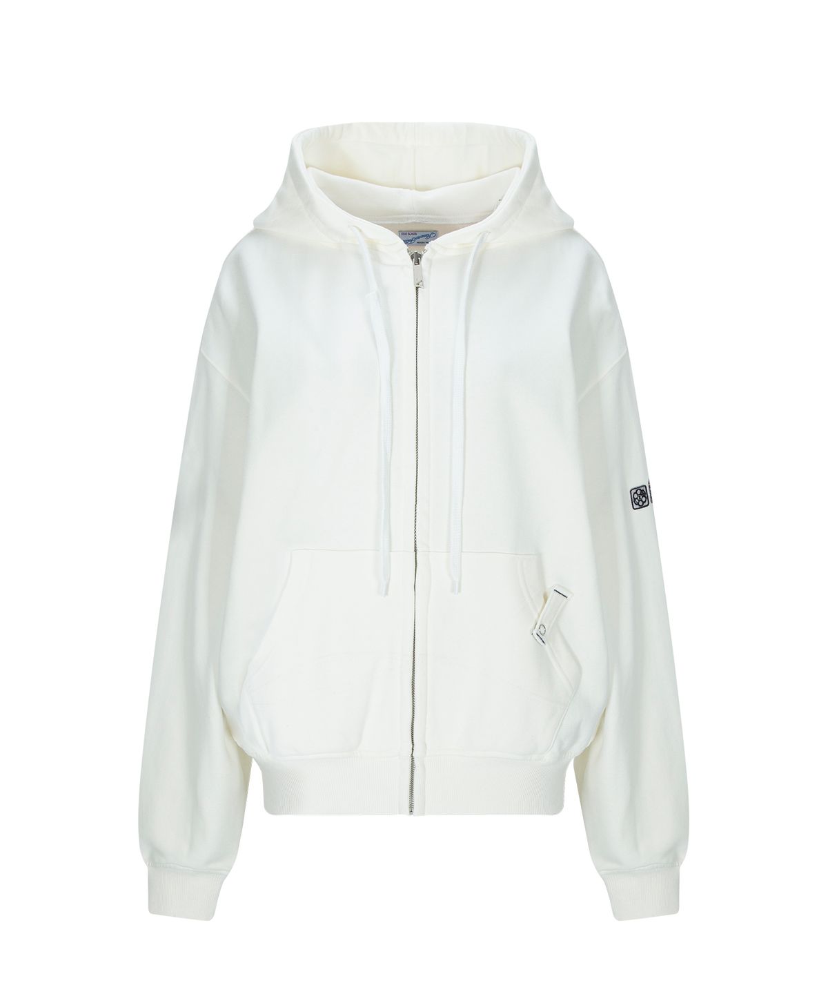 플리즈노팔로우(PLEASENOFOLLOW) North Patch Sweat Hoodie Zip Up (Ivory Cream)