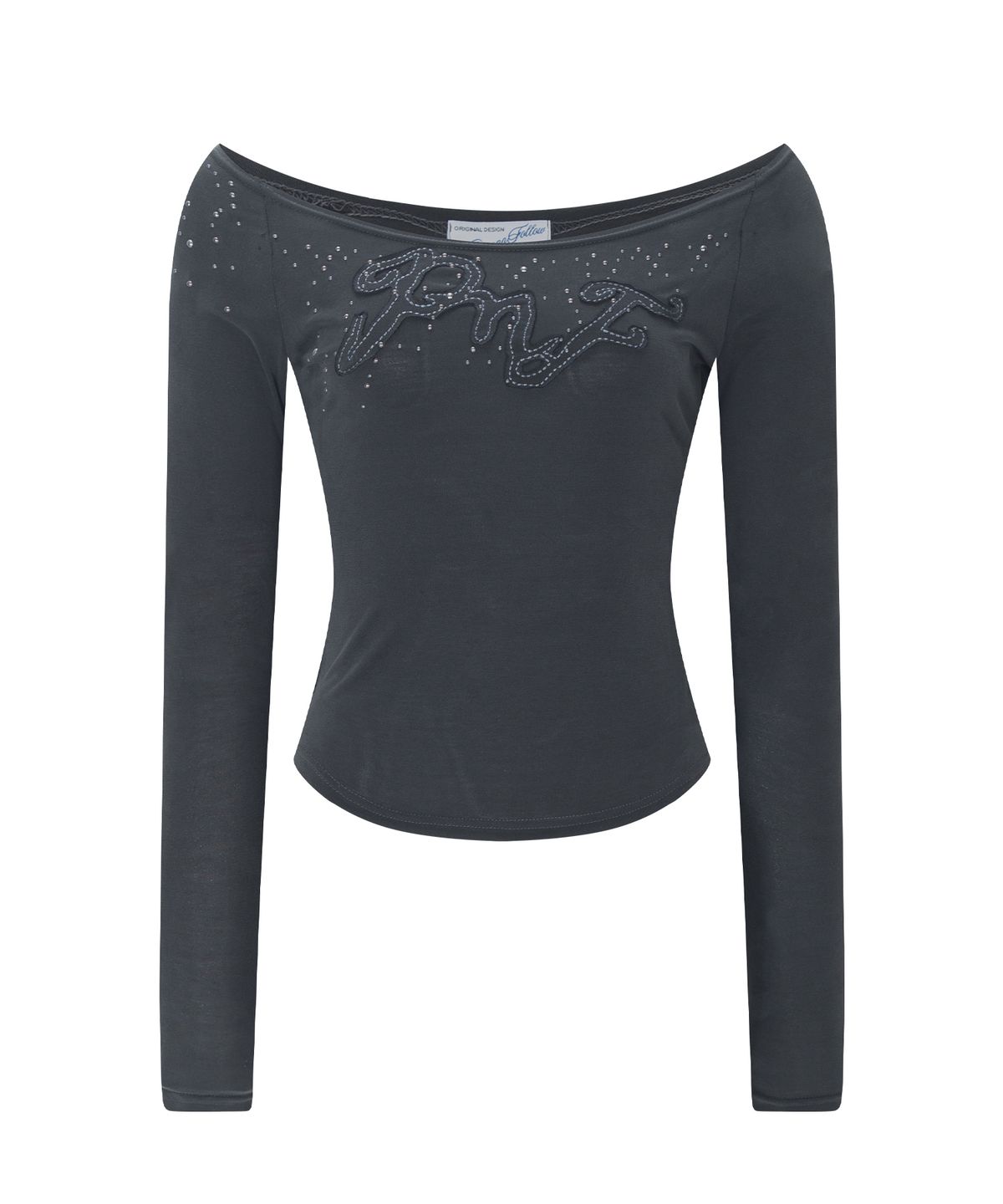 플리즈노팔로우(PLEASENOFOLLOW) Kira Ston Long Sleeve Top (Black)