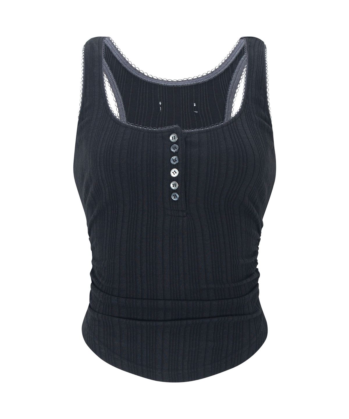플리즈노팔로우(PLEASENOFOLLOW) Ella Lace Sleeveless Top (Black)