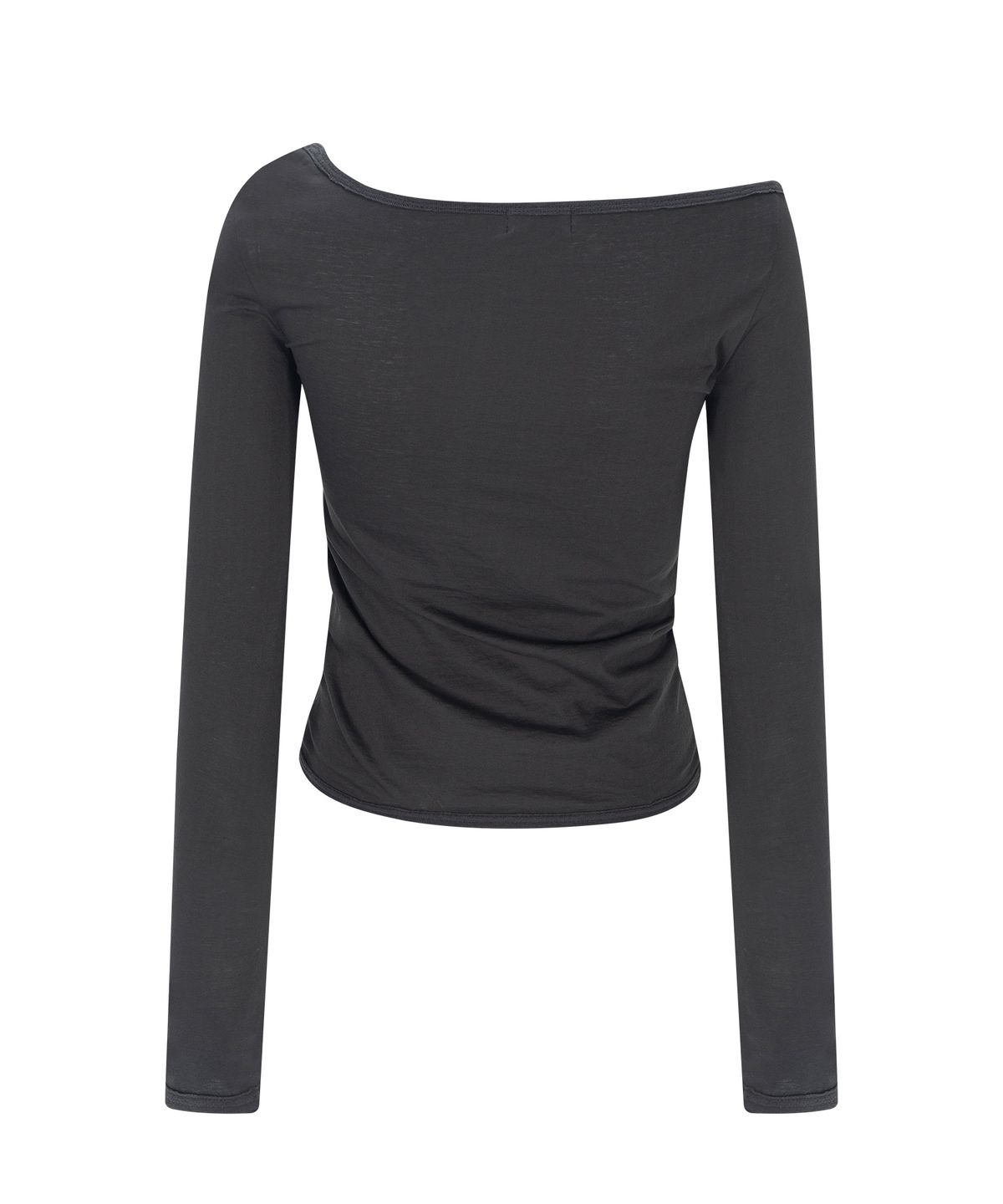 플리즈노팔로우(PLEASENOFOLLOW) Dulce Unbal Button Long Sleeve Top (Charcoal)