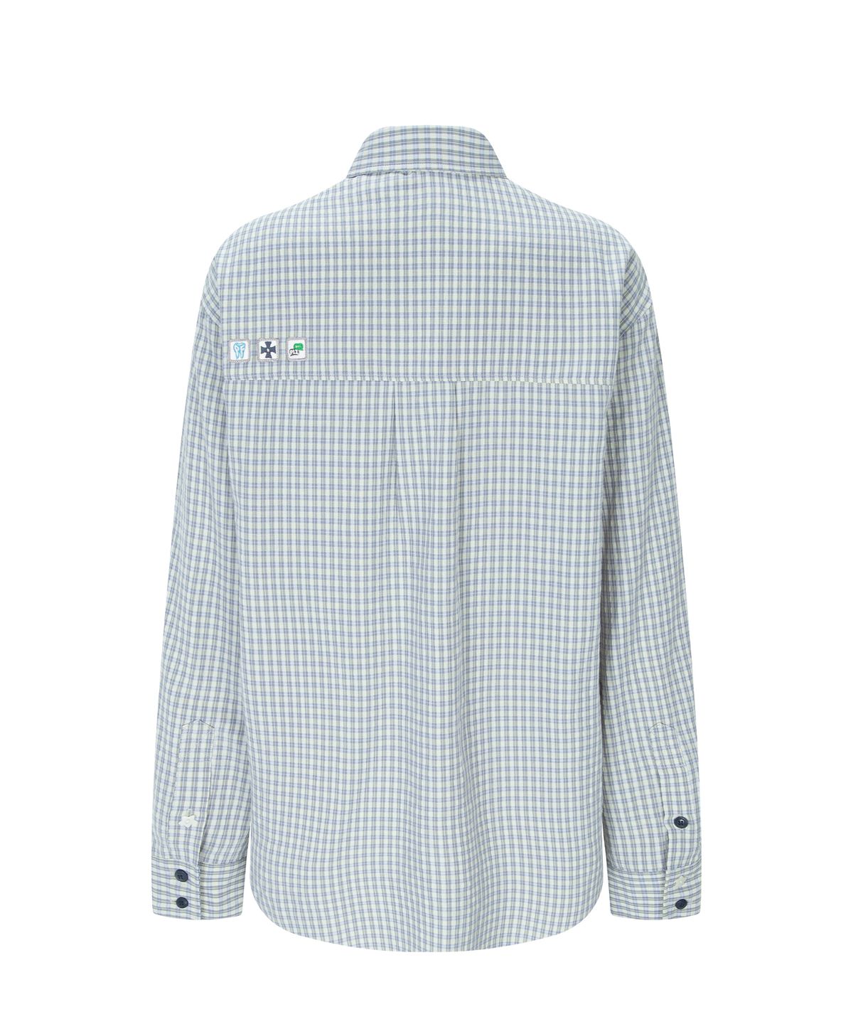 플리즈노팔로우(PLEASENOFOLLOW) Taryn Patch Check Shirt (Yellow Green)