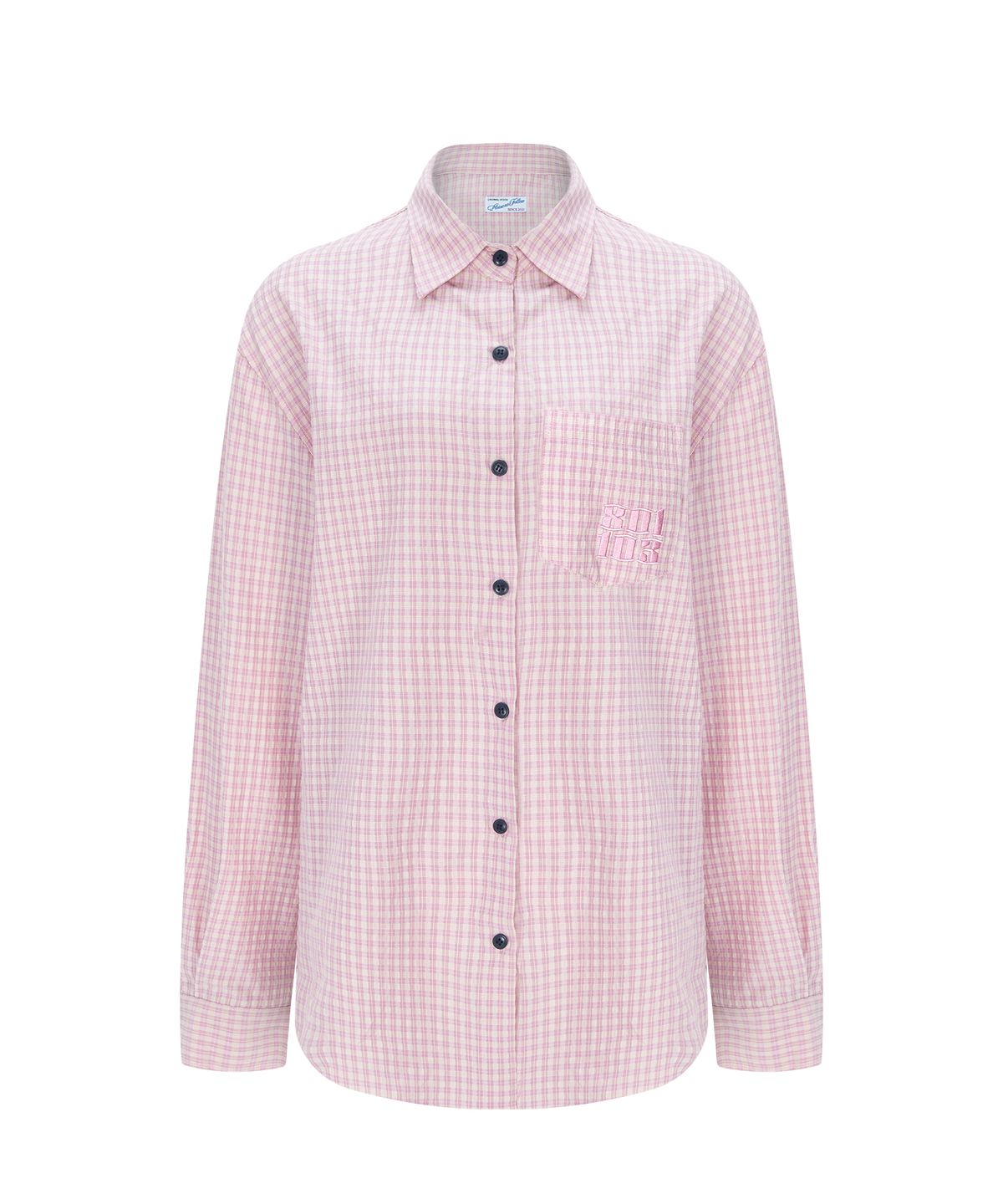 플리즈노팔로우(PLEASENOFOLLOW) Taryn Patch Check Shirt (Pink)
