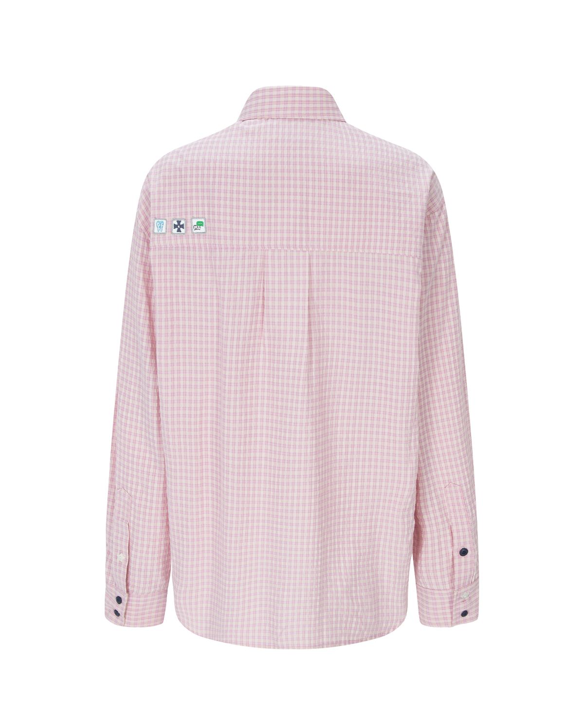 플리즈노팔로우(PLEASENOFOLLOW) Taryn Patch Check Shirt (Pink)