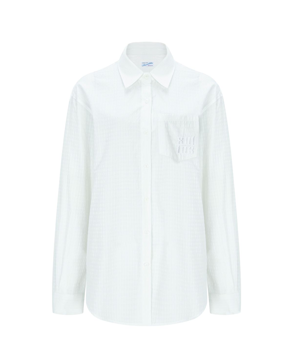플리즈노팔로우(PLEASENOFOLLOW) Taryn Patch Check Shirt (White)