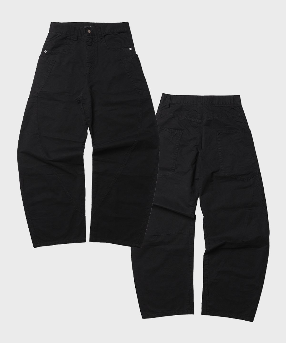 아티스트웨어(ARTISTWEAR) [4COLORS] 커브드 절개 와이드 코튼팬츠