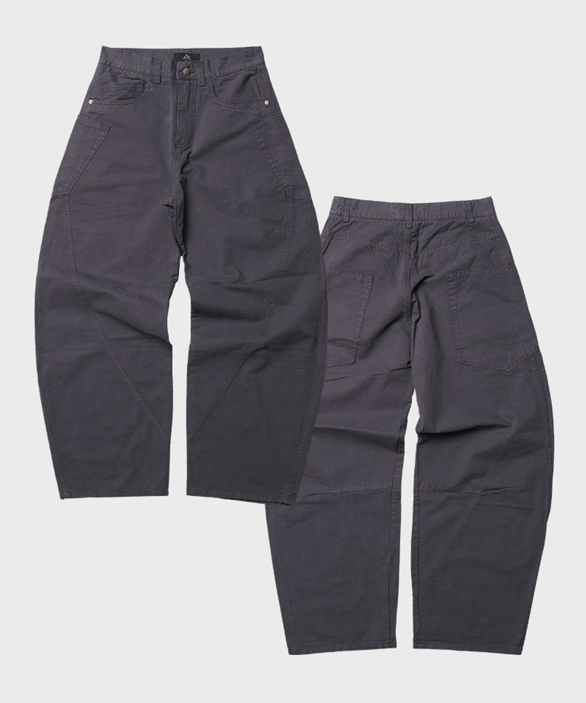 아티스트웨어(ARTISTWEAR) [4COLORS] 커브드 절개 와이드 코튼팬츠