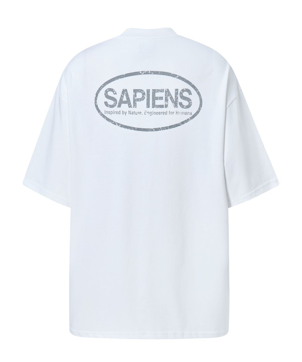 사피엔스(SAPIENS) 오벌 로고 오버핏 반팔티 화이트