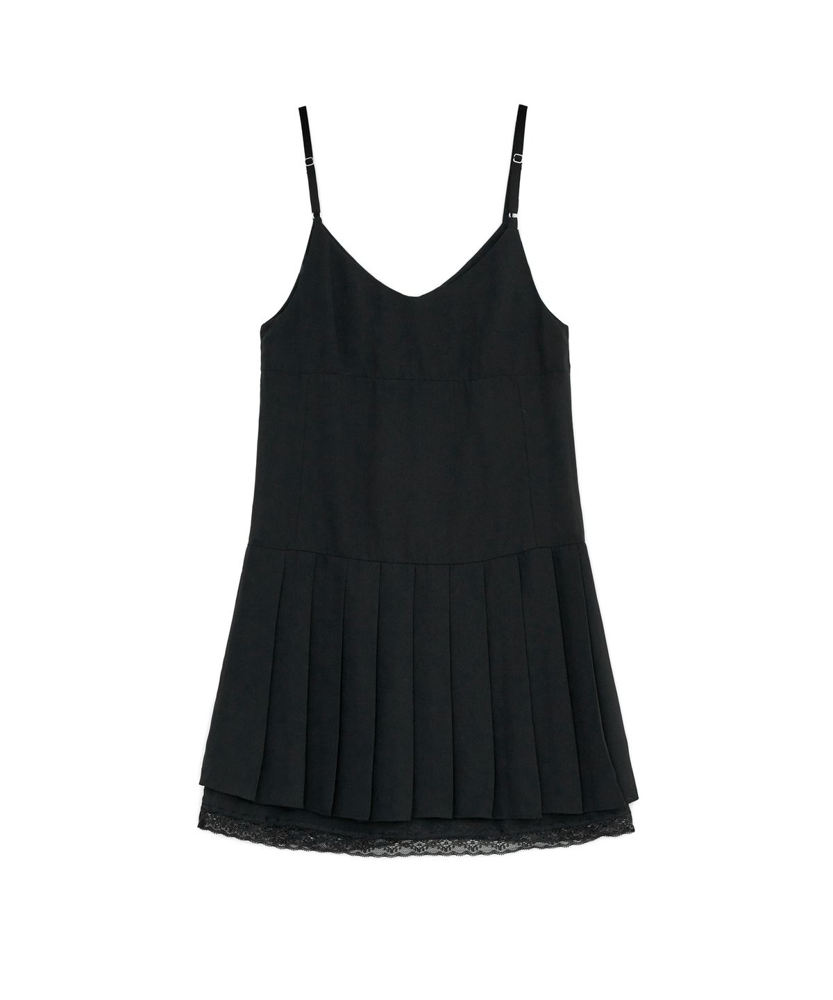 썬번프로젝트(SUNBURNPROJECT) Lace Pleats Midi One-piece, BLACK