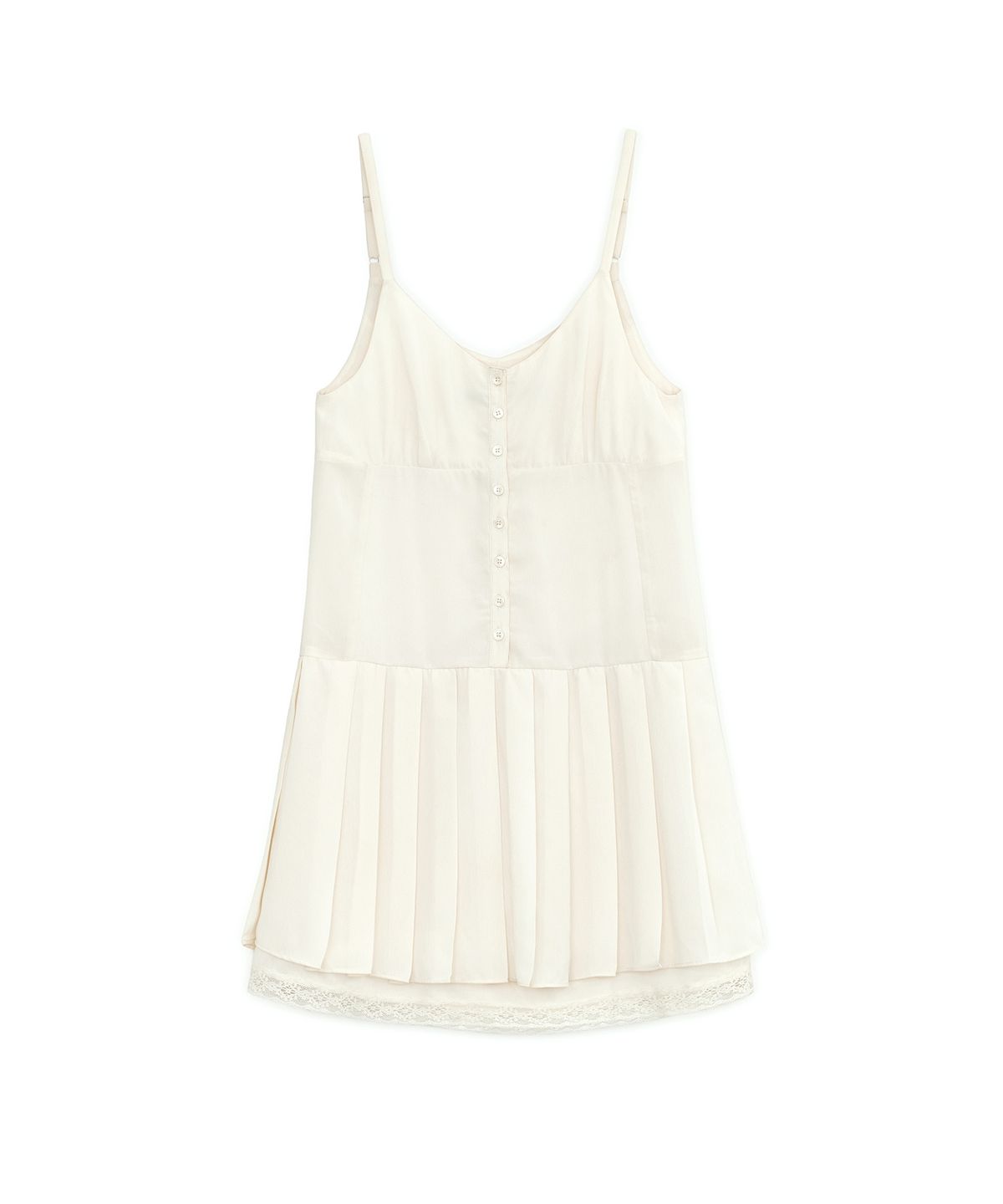 썬번프로젝트(SUNBURNPROJECT) Lace Pleats Midi One-piece, IVORY