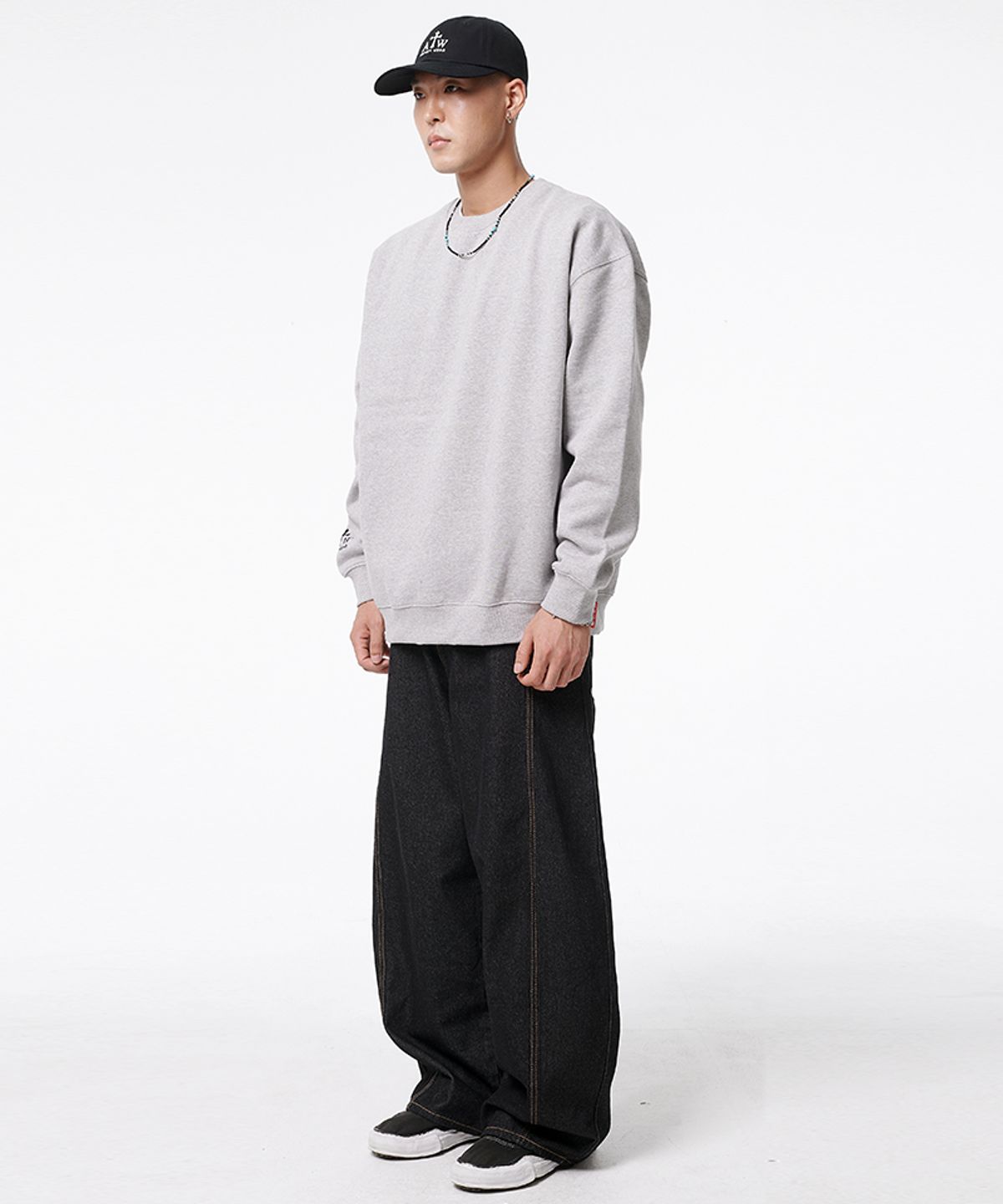 아티스트웨어(ARTISTWEAR) 그라운드 생지 와이드 데님 팬츠