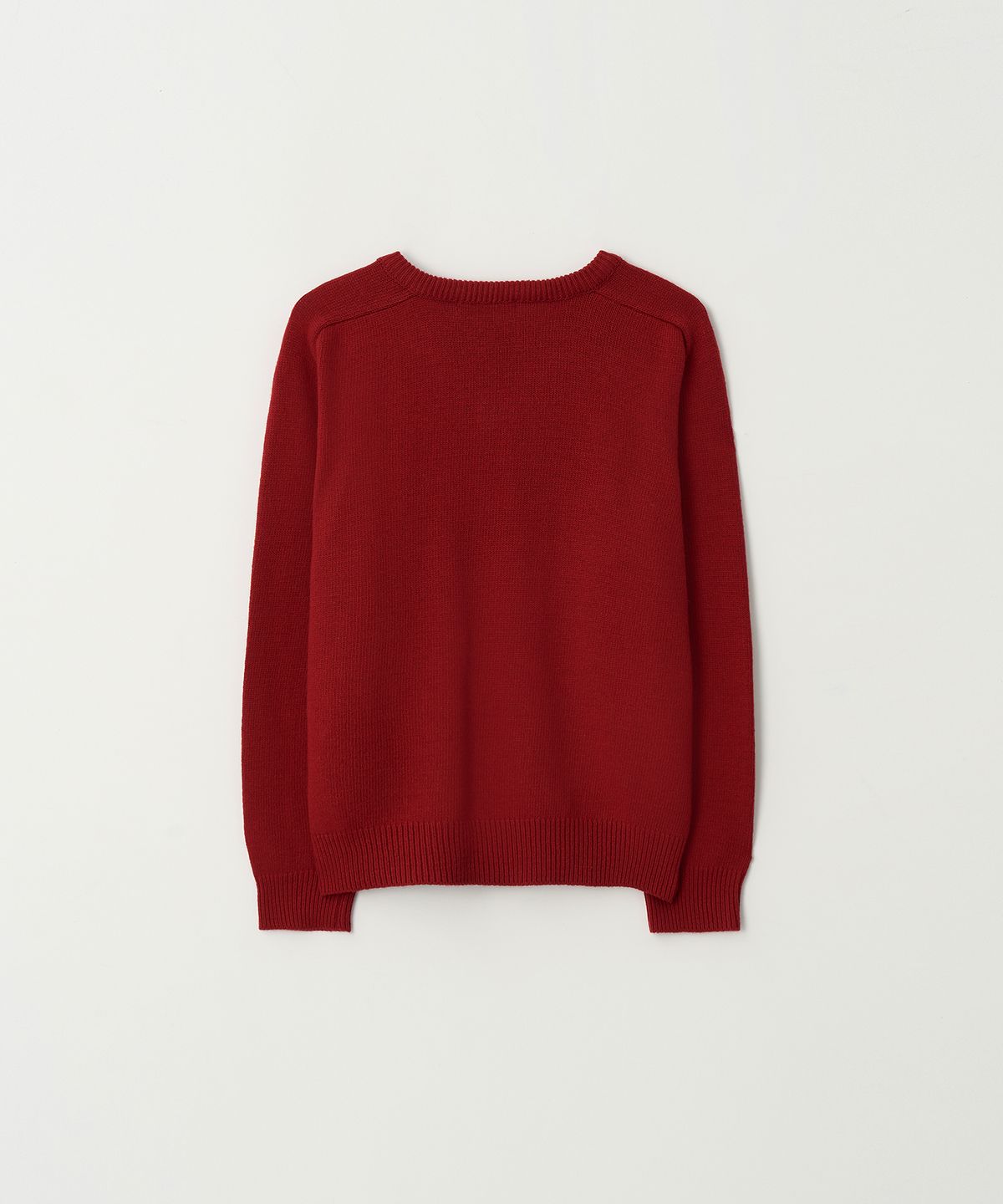 플로즈룸(FLAWSROOM) Fine Wool V Neck Knit DEEP RED