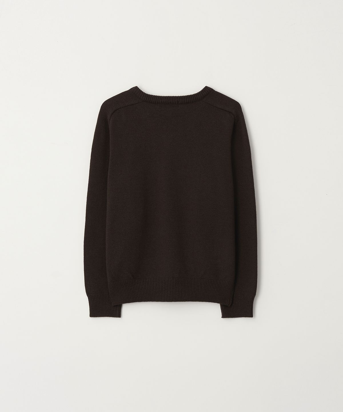 플로즈룸(FLAWSROOM) Fine Wool V Neck Knit DARK BROWN