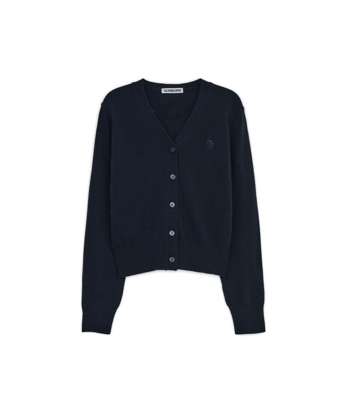 썬번프로젝트(SUNBURNPROJECT) Cashmere Basic V-neck Cardigan, NAVY