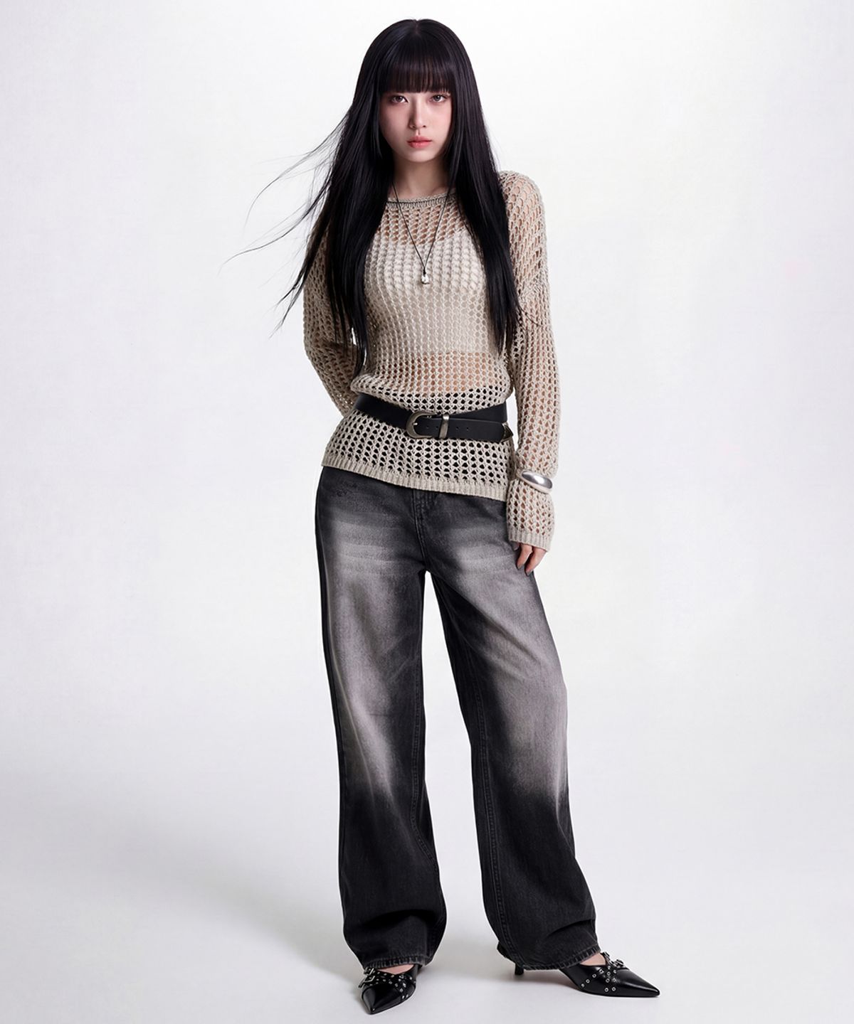 아티스트웨어(ARTISTWEAR) [3COLORS] 빈티지 워싱 와이드 데님 팬츠