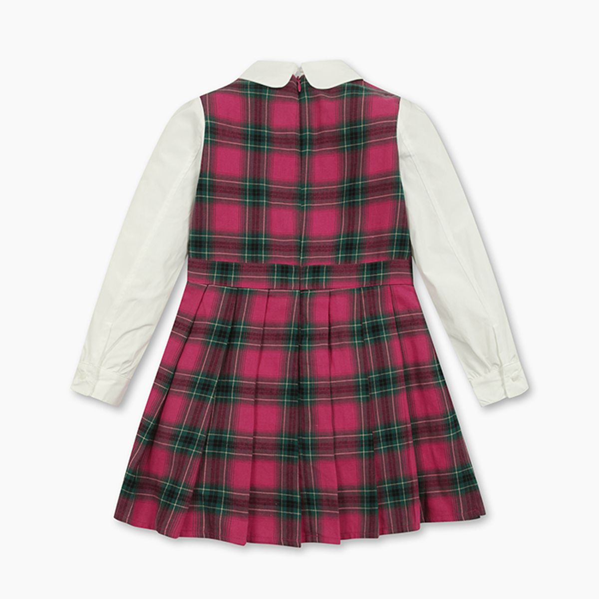 베네통키즈(BENETTONKIDS) 레이어드 체크 원피스_QAOP08541PK