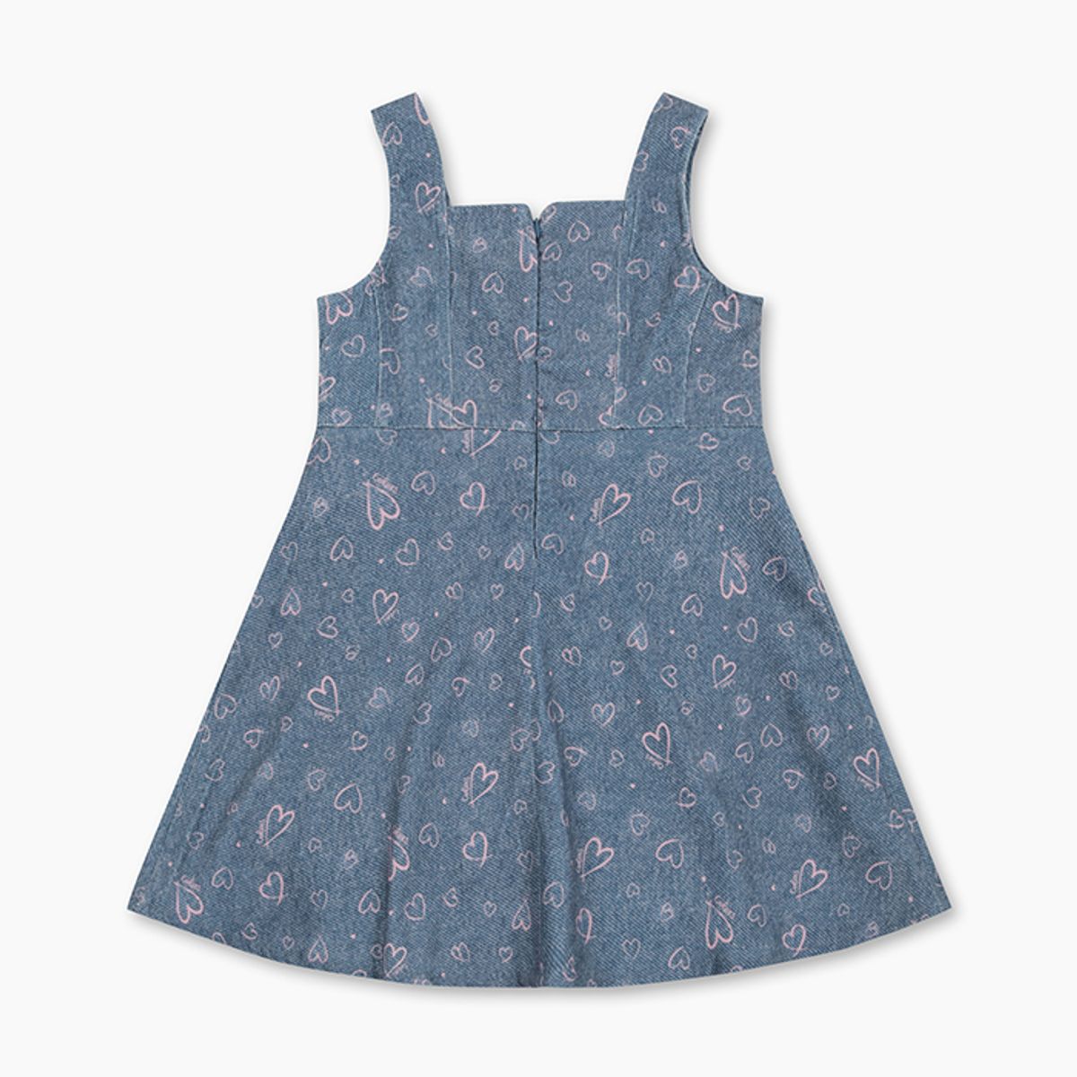 베네통키즈(BENETTONKIDS) 하트 나염 오버롤 원피스_QAOP05541BL