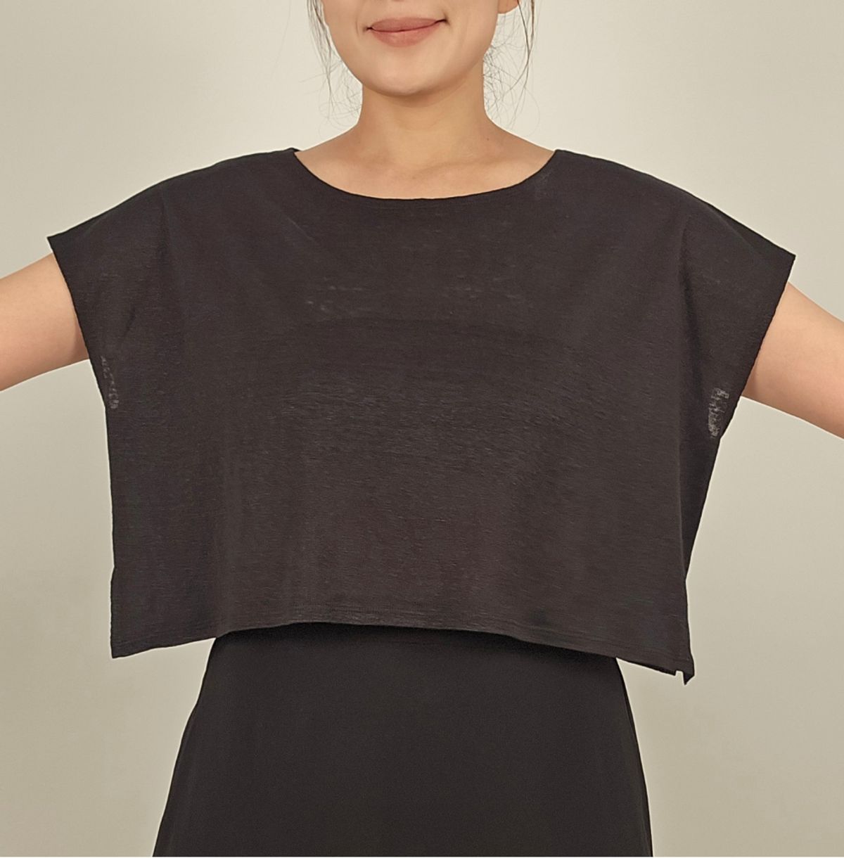엘리초이(ELLY CHOI) CHELSEA LINEN KNIT BOX TOP