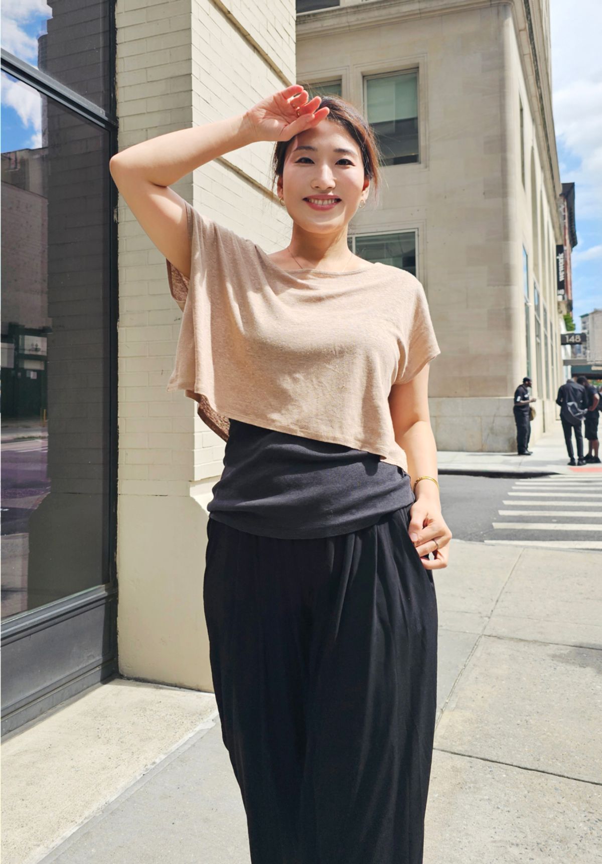 엘리초이(ELLY CHOI) CHELSEA LINEN KNIT BOX TOP