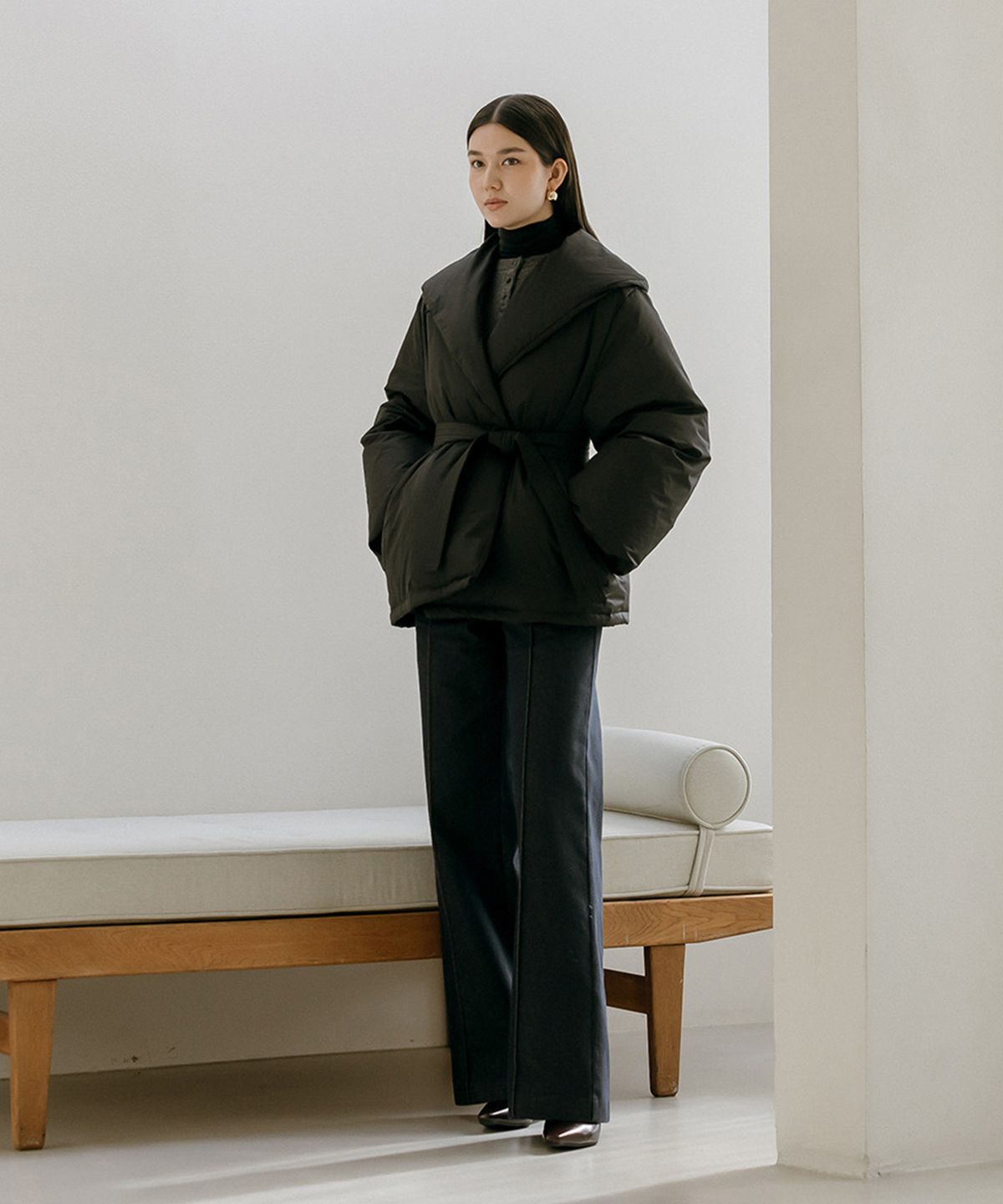 메이버유(MAYVERU) Lenna wool turtleneck t-shirt _ Black