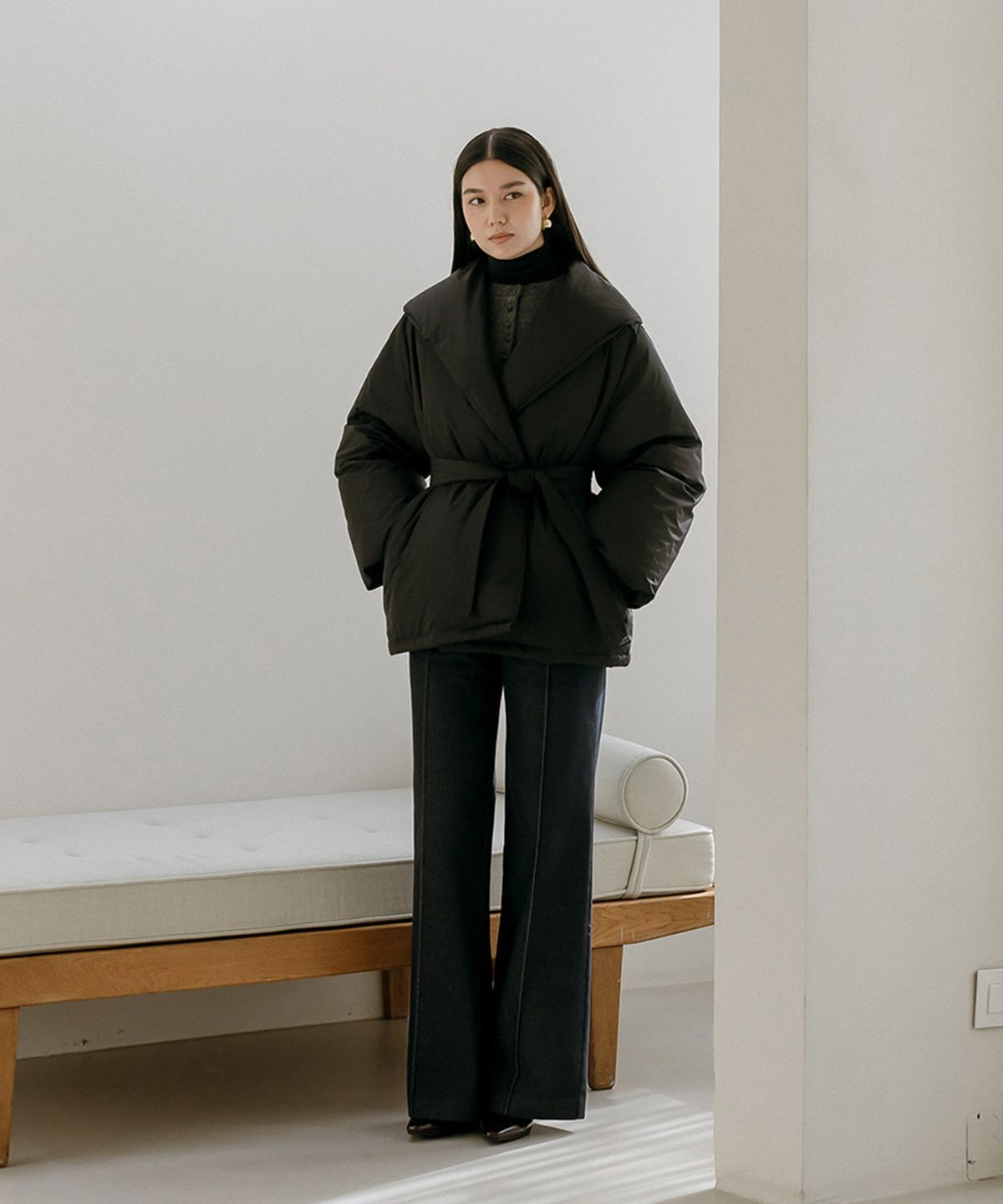 메이버유(MAYVERU) Lenna wool turtleneck t-shirt _ Black
