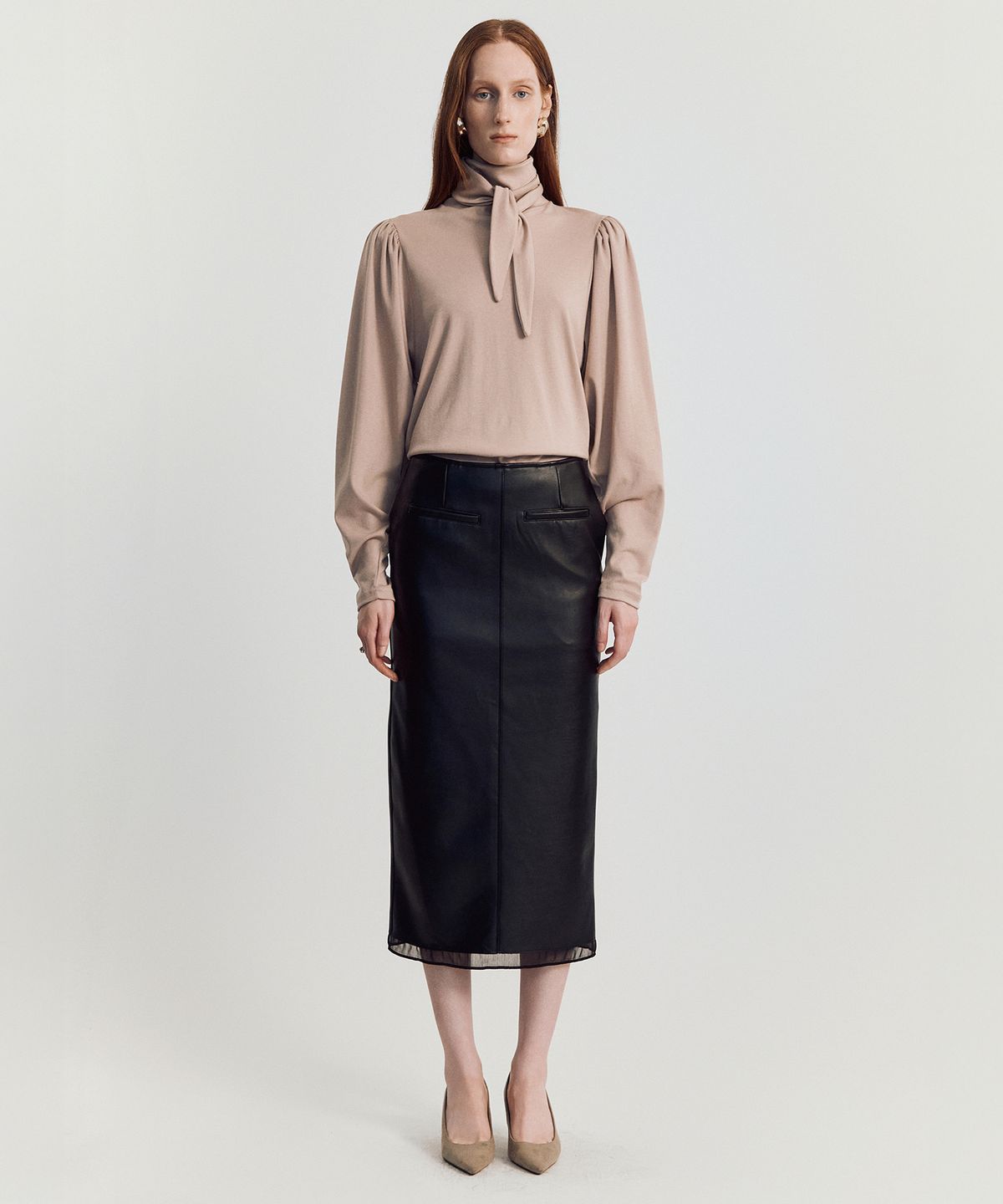 메이버유(MAYVERU) Linge tie t-shirt _ Beige