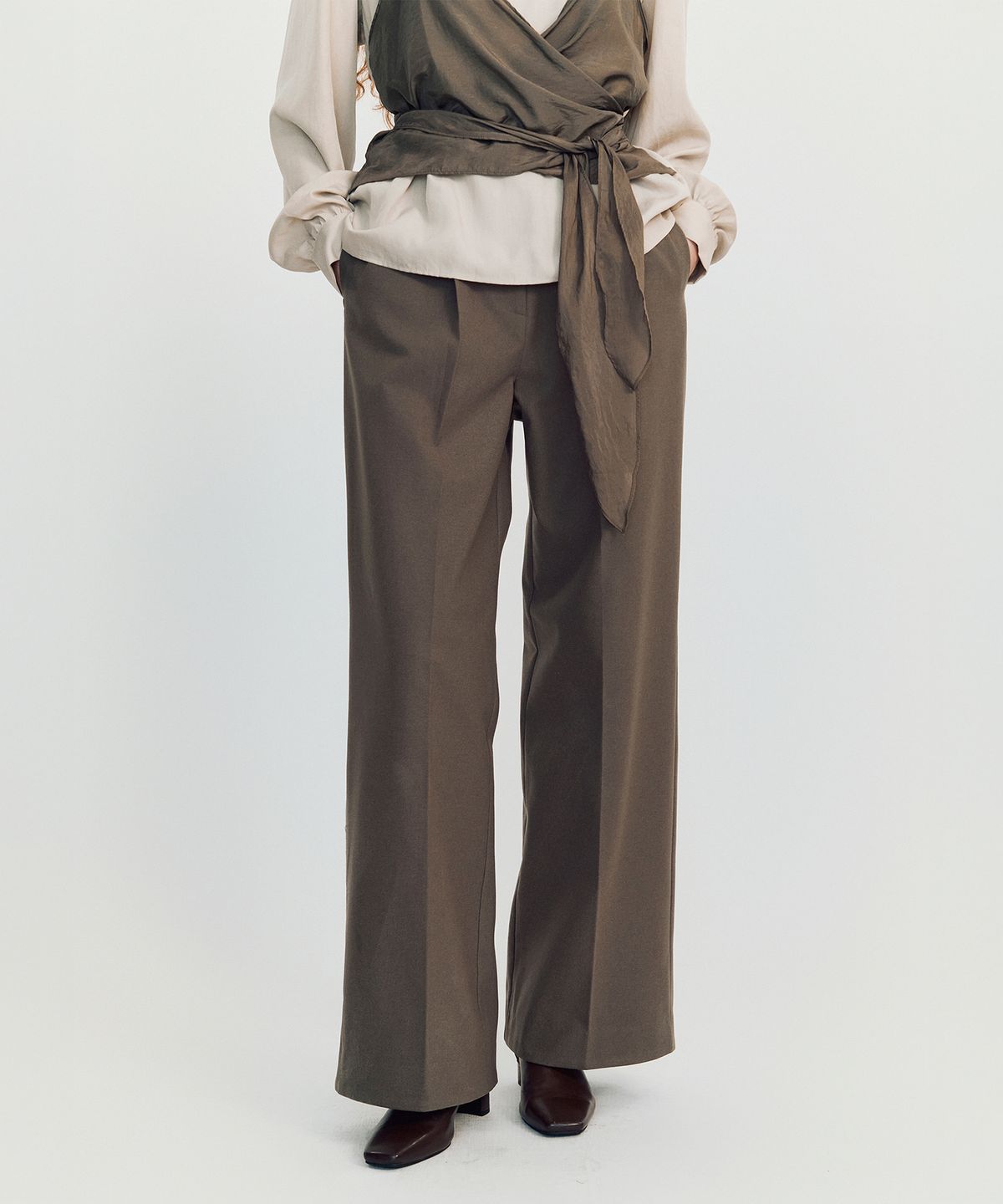 메이버유(MAYVERU) pit wool slacks _ Brown