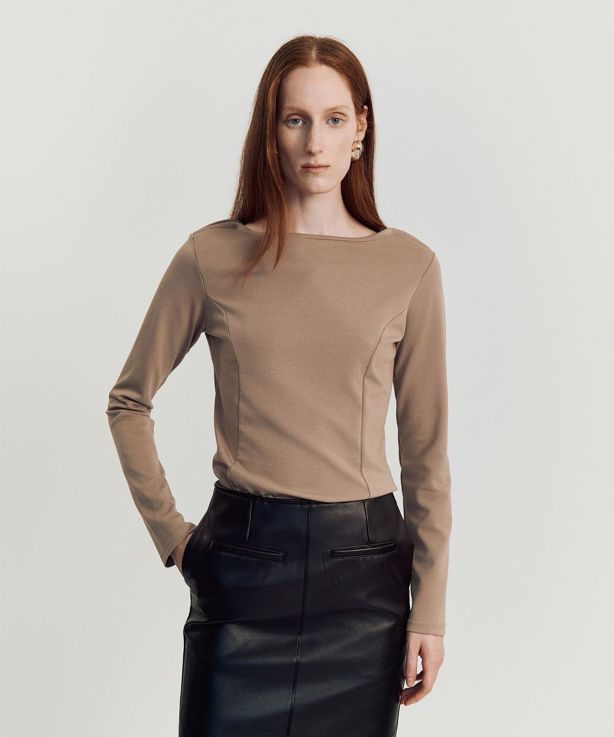 메이버유(MAYVERU) norby leather skirt _ Black