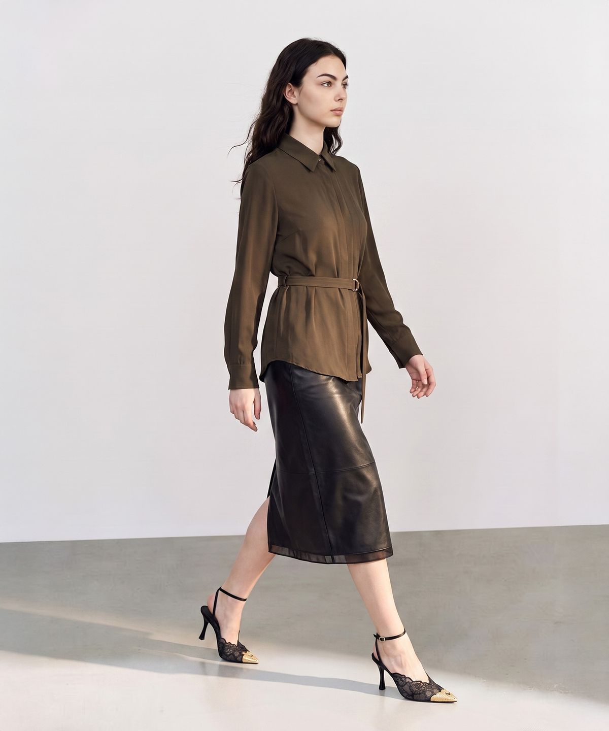 메이버유(MAYVERU) norby leather skirt _ Black
