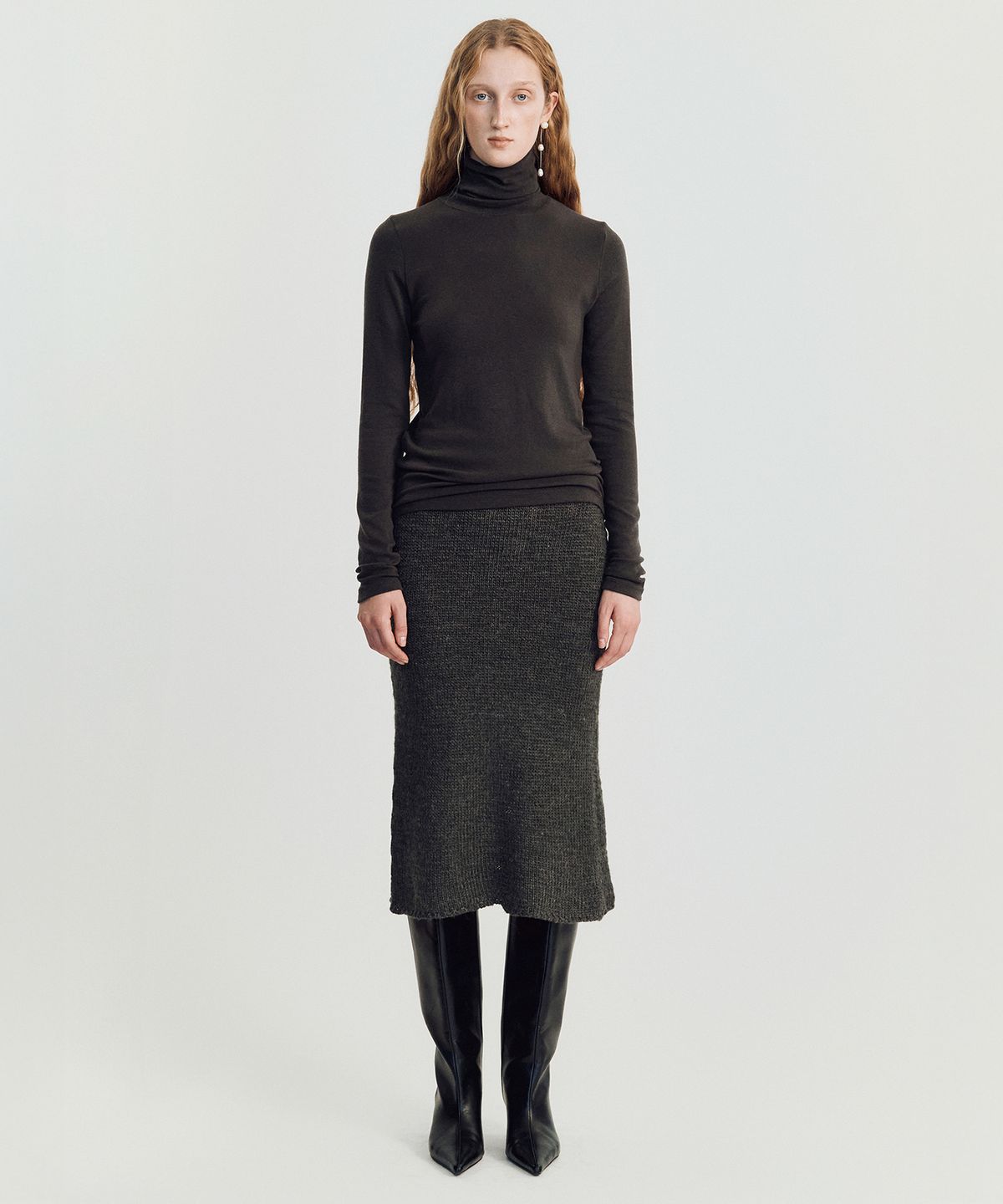 메이버유(MAYVERU) Shawble tweed skirt _ Gray