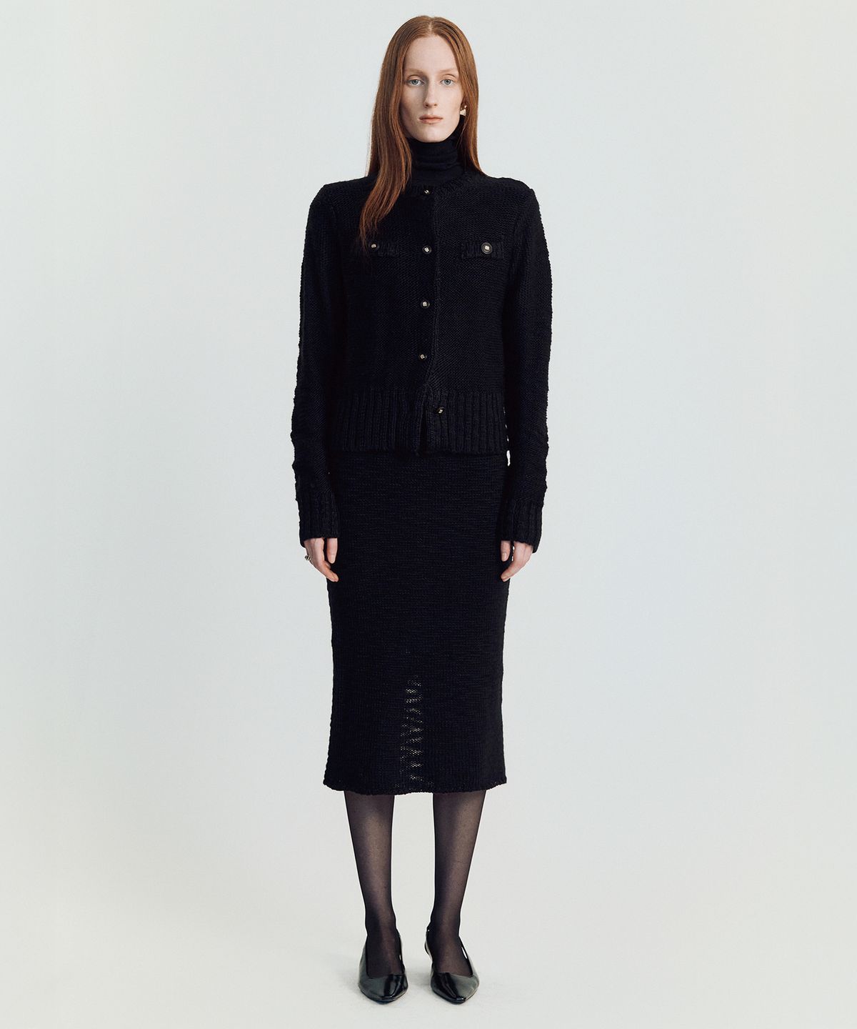 메이버유(MAYVERU) Shawble tweed knitwear _ Black
