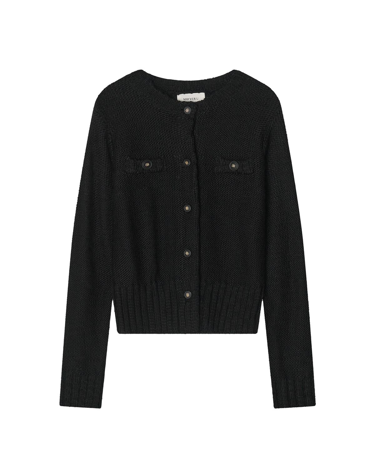 메이버유(MAYVERU) Shawble tweed knitwear _ Black