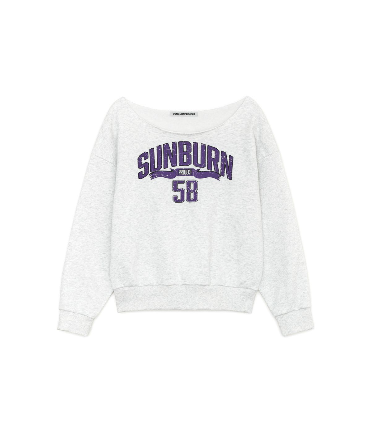 썬번프로젝트(SUNBURNPROJECT) Off-shoulder Sunburn Sweatshirt, MELANGE GRAY