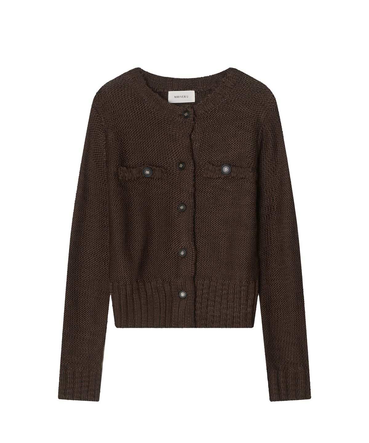 메이버유(MAYVERU) Shawble tweed knitwear _ Brown