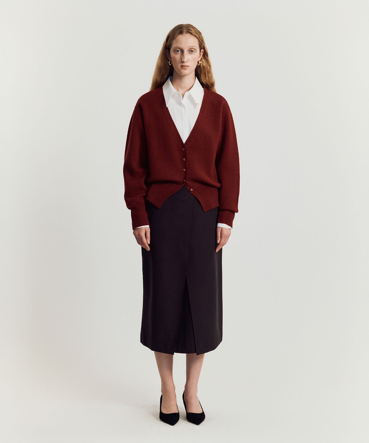 메이버유(MAYVERU) Dore wool cardigan _ Red