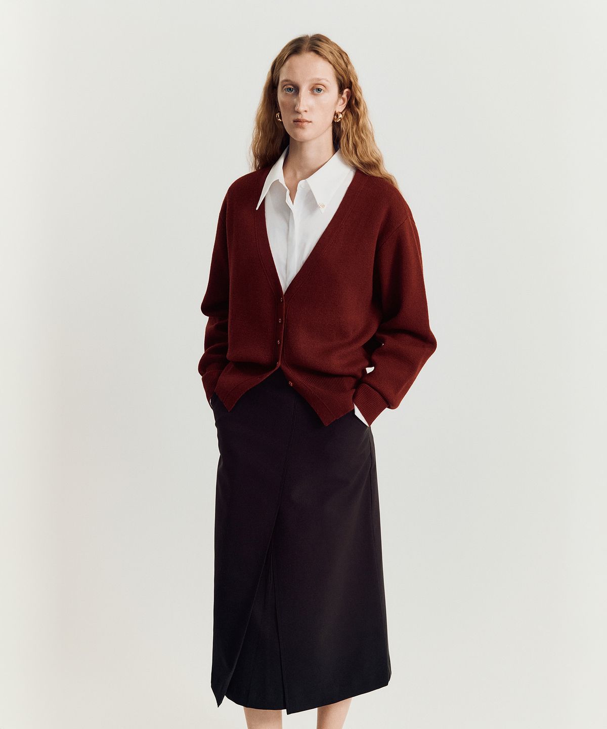 메이버유(MAYVERU) Dore wool cardigan _ Red