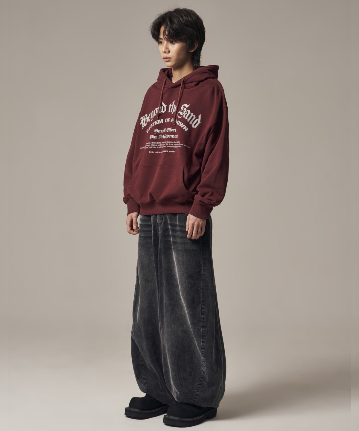아이돈워너셀(IDWS) System Down Hoodie Burgundy