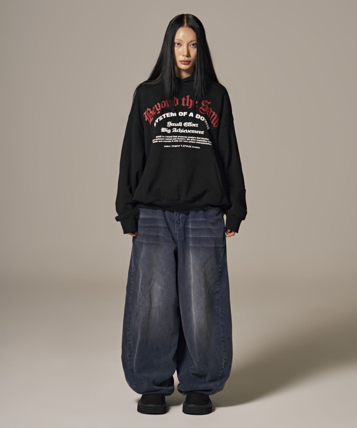 아이돈워너셀(IDWS) System Down Hoodie Black