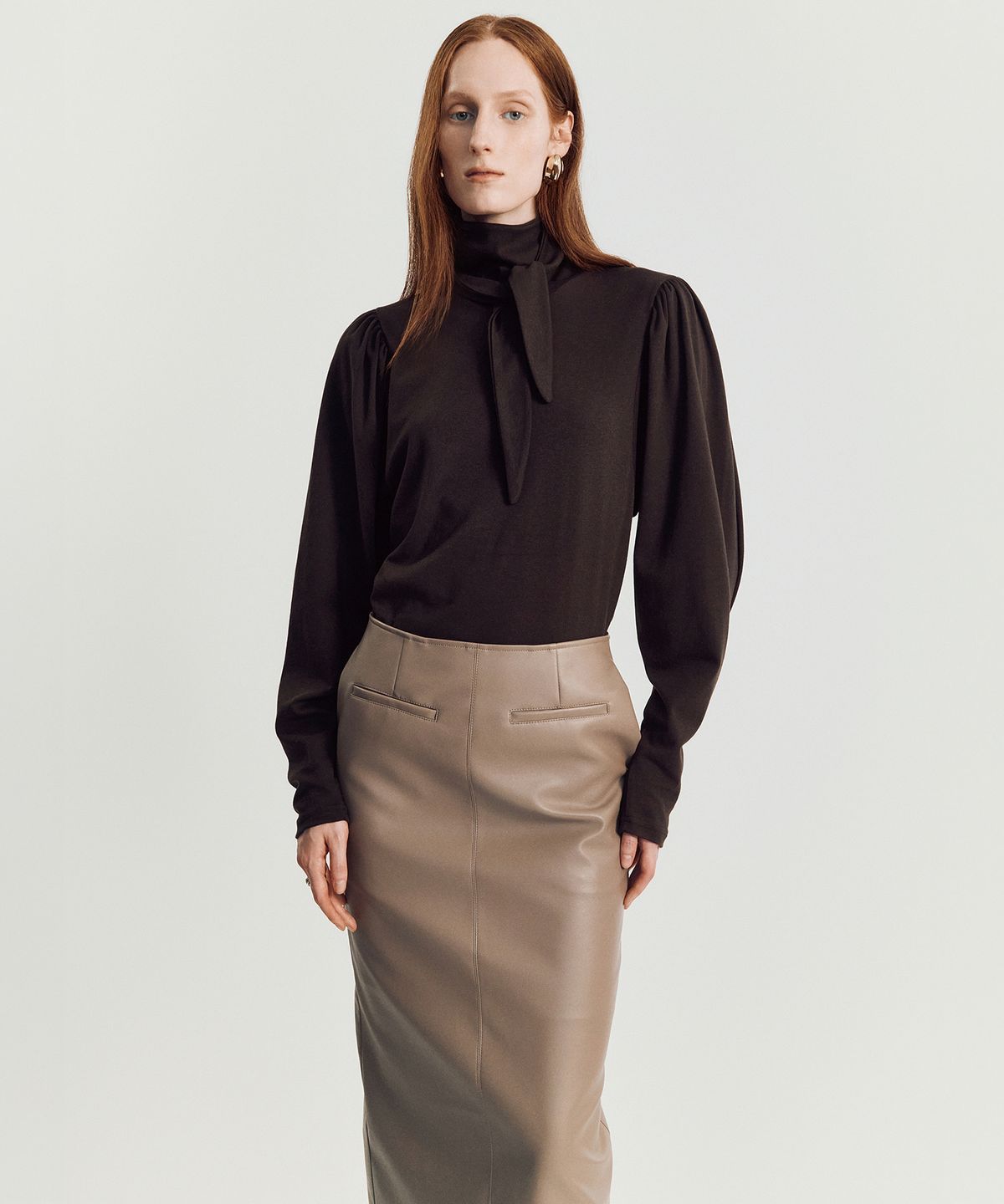 메이버유(MAYVERU) Linge tie t-shirt _ Brown
