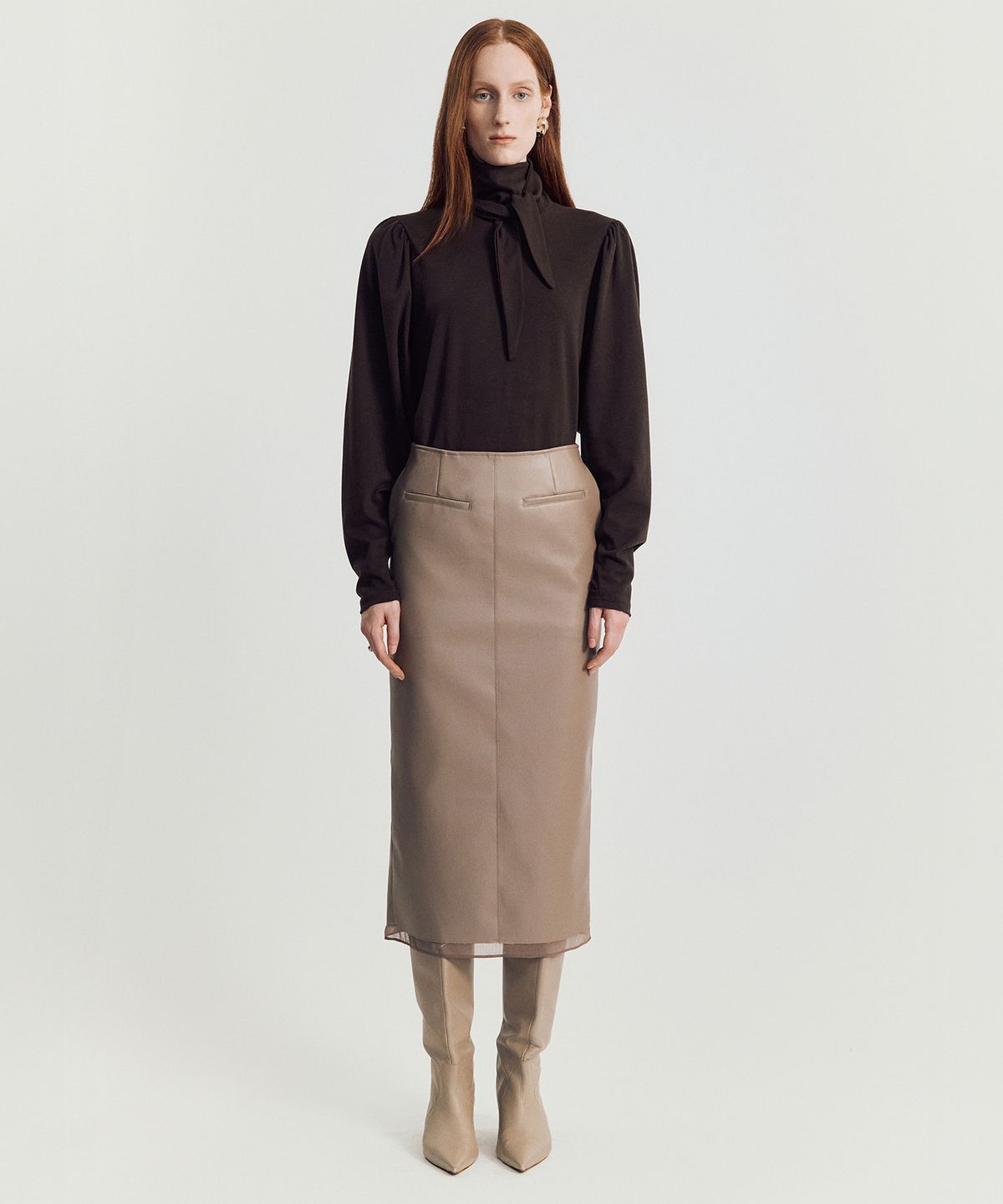메이버유(MAYVERU) Linge tie t-shirt _ Brown