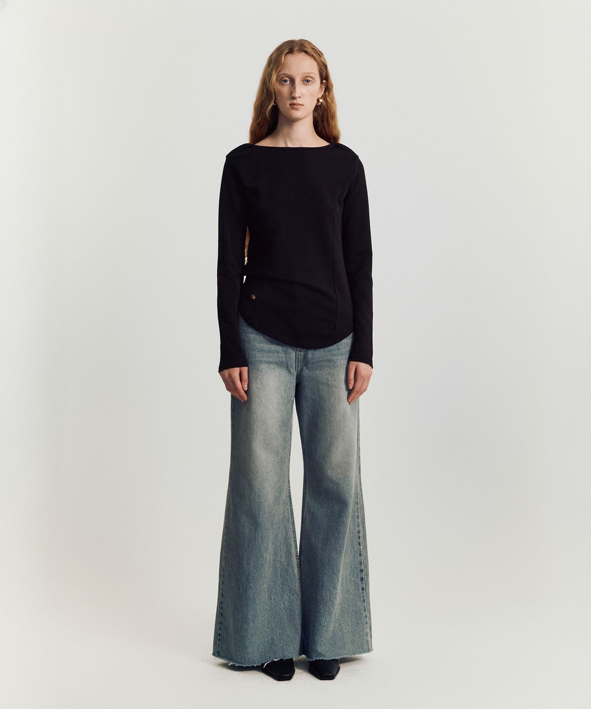 메이버유(MAYVERU) Batto boat Neck T-shirt _ Black