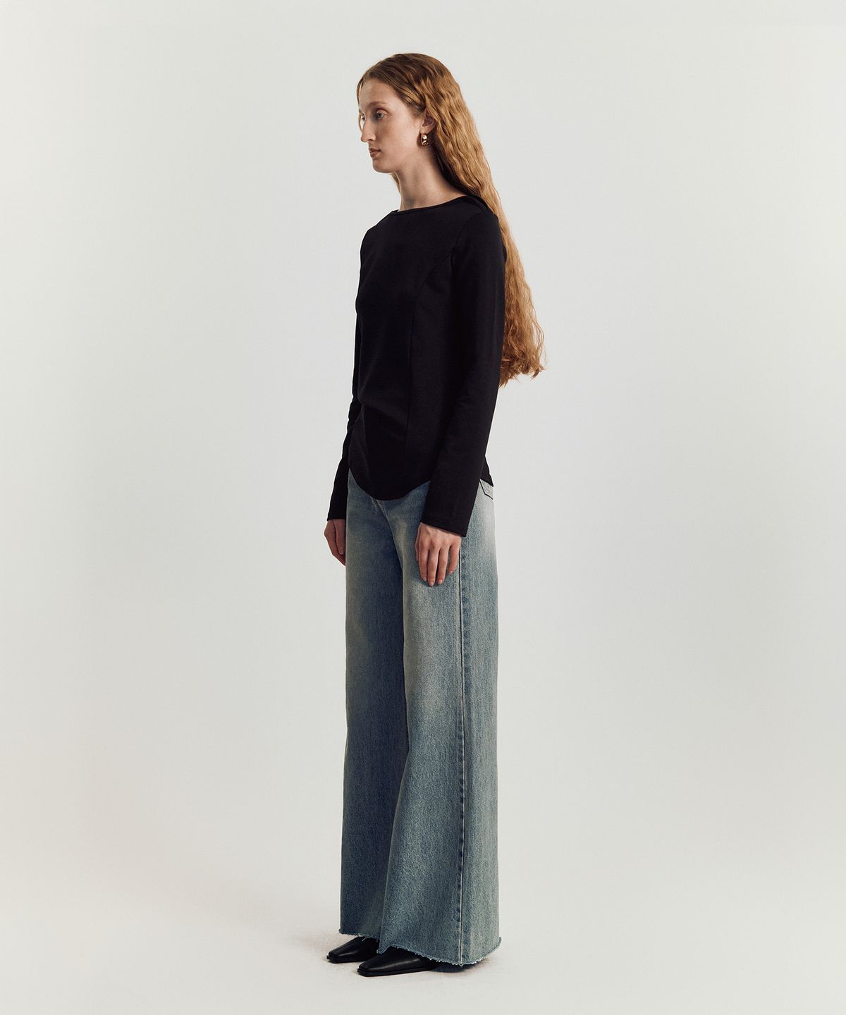 메이버유(MAYVERU) Batto boat Neck T-shirt _ Black