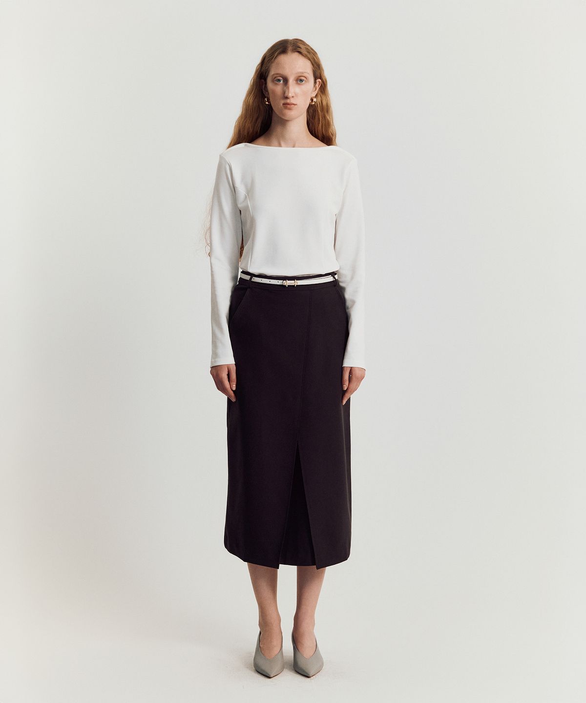 메이버유(MAYVERU) Batto boat Neck T-shirt _ White