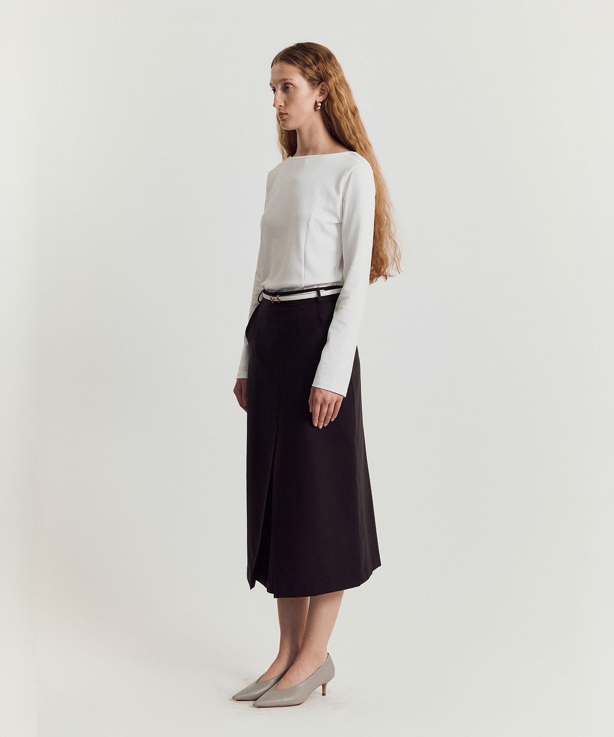 메이버유(MAYVERU) Batto boat Neck T-shirt _ White