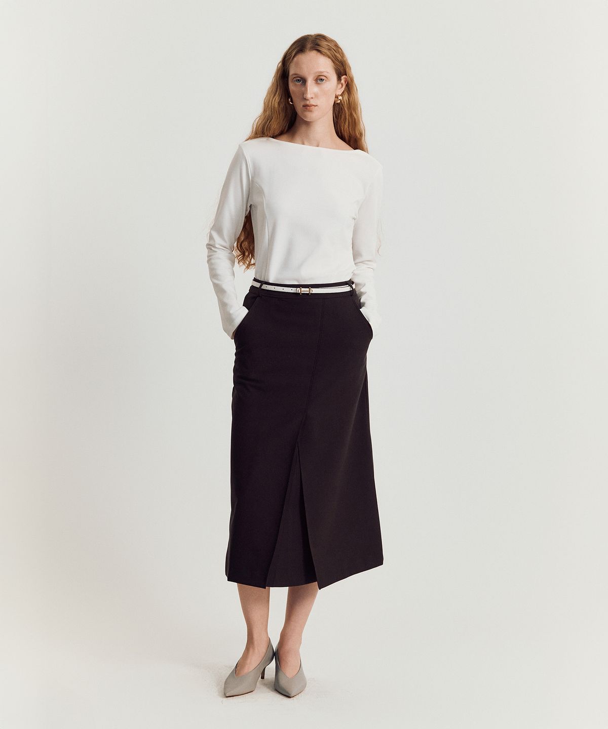 메이버유(MAYVERU) Batto boat Neck T-shirt _ White