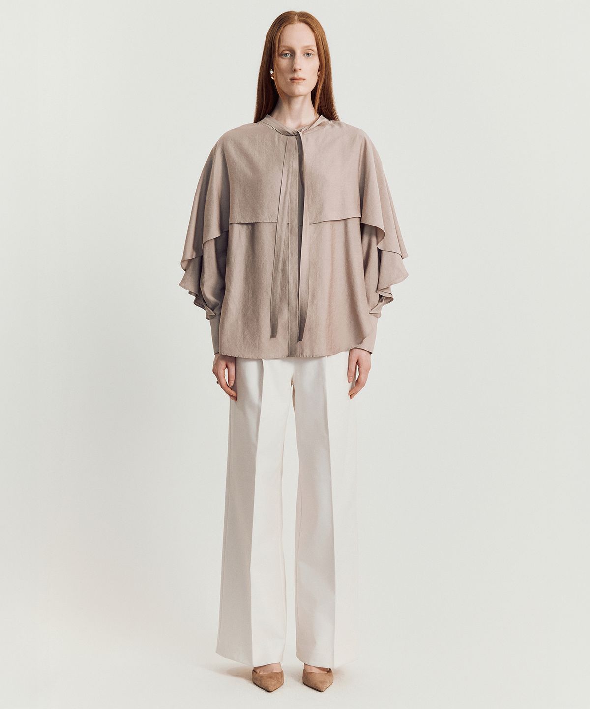 메이버유(MAYVERU) Nadi Cape Blouse _ Pink